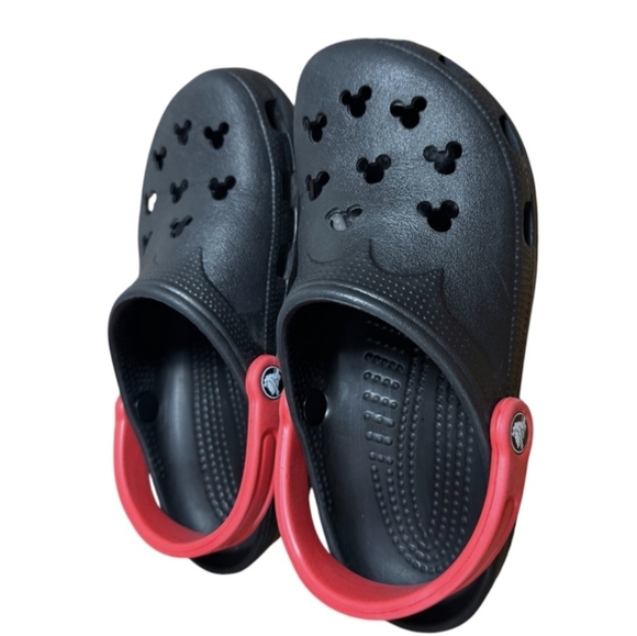 Disney Crocs MICKEY MOUSE Unisex Women 5 Men 3 Classic Clog Black Red EUC - Picture 10 of 10